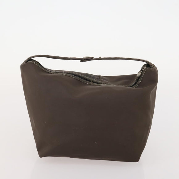 FENDI Pecan Canvas Hand Bag Coated Canvas 4 Set Brown Black Auth bs34342