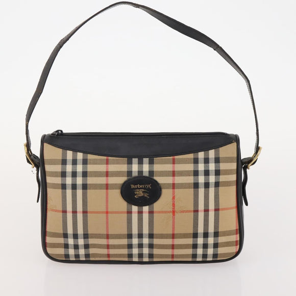 BURBERRY Nova Check Shoulder Bag Canvas Nylon 3 Set Beige White Auth bs34343