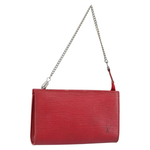 LOUIS VUITTON Epi Bucket PM Pouch Red LV Auth bs34347
