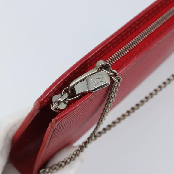 LOUIS VUITTON Epi Bucket PM Pouch Red LV Auth bs34347