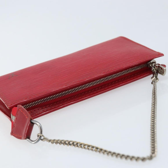 LOUIS VUITTON Epi Bucket PM Pouch Red LV Auth bs34347