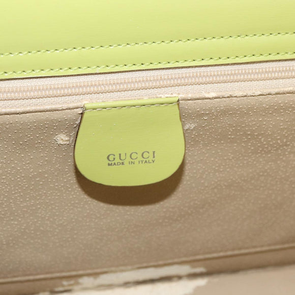 GUCCI Shoulder Bag Leather LIme Green Silver 001 406 1721 Auth bs34358