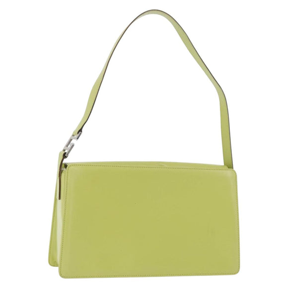 GUCCI Shoulder Bag Leather LIme Green Silver 001 406 1721 Auth bs34358