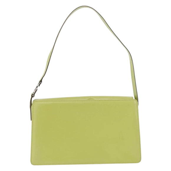 GUCCI Shoulder Bag Leather LIme Green Silver 001 406 1721 Auth bs34358
