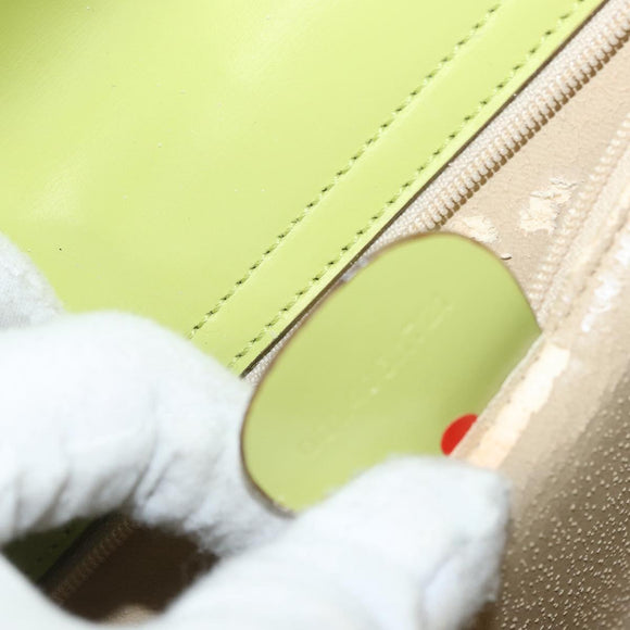GUCCI Shoulder Bag Leather LIme Green Silver 001 406 1721 Auth bs34358