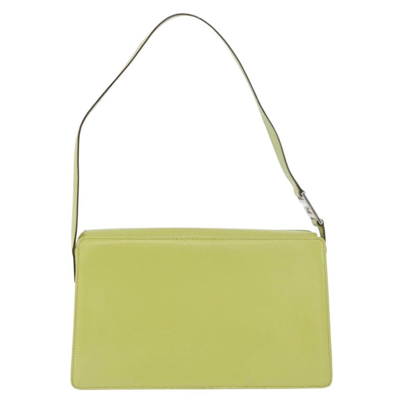 GUCCI Shoulder Bag Leather LIme Green Silver 001 406 1721 Auth bs34358