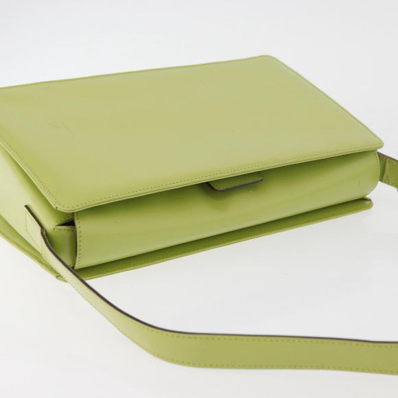 GUCCI Shoulder Bag Leather LIme Green Silver 001 406 1721 Auth bs34358