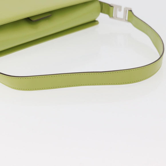 GUCCI Shoulder Bag Leather LIme Green Silver 001 406 1721 Auth bs34358
