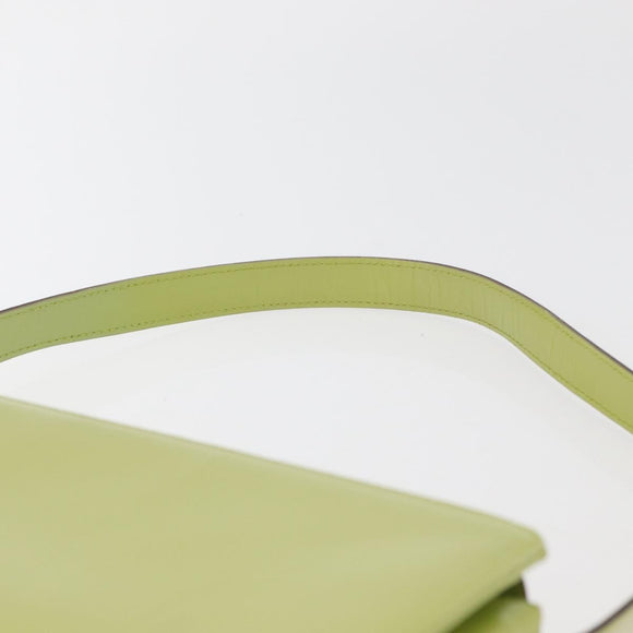 GUCCI Shoulder Bag Leather LIme Green Silver 001 406 1721 Auth bs34358