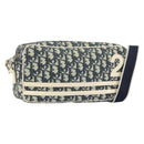 Christian Dior Trotter Canvas Shoulder Bag PVC Leather Navy Silver Auth bs34360-1