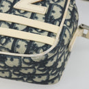 Christian Dior Trotter Canvas Shoulder Bag PVC Leather Navy Silver Auth bs34360-9