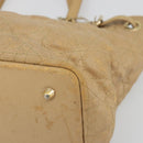 Christian Dior Lady Dior Tote Bag Coated Canvas Brown Gold Auth bs34361-9