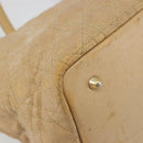 Christian Dior Lady Dior Tote Bag Coated Canvas Brown Gold Auth bs34361-14