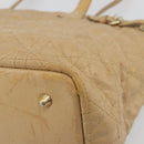 Christian Dior Lady Dior Tote Bag Coated Canvas Brown Gold Auth bs34361-15