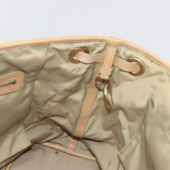Christian Dior Lady Dior Tote Bag Coated Canvas Brown Gold Auth bs34361