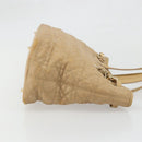 Christian Dior Lady Dior Tote Bag Coated Canvas Brown Gold Auth bs34361-3