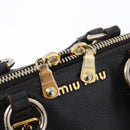 Miu Miu Hand Bag Leather Black Gold Auth bs34362-10