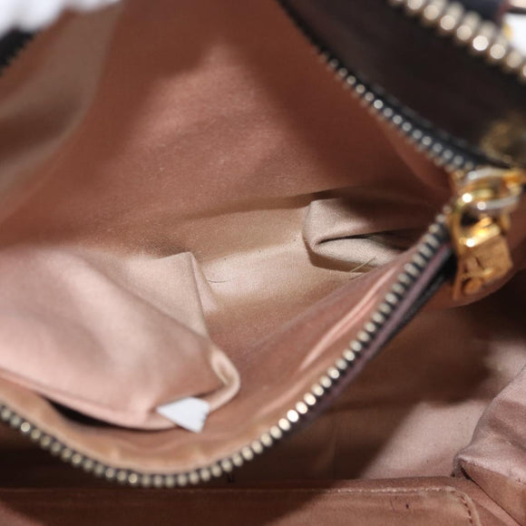 Miu Miu Hand Bag Leather Black Gold Auth bs34362