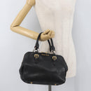 Miu Miu Hand Bag Leather Black Gold Auth bs34362-25