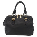 Miu Miu Hand Bag Leather Black Gold Auth bs34362-2