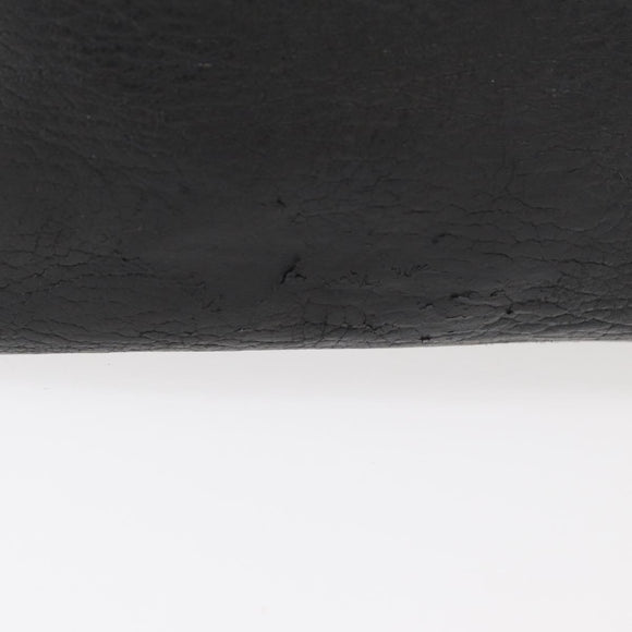 Miu Miu Hand Bag Leather Black Gold Auth bs34362