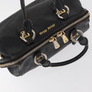 Miu Miu Hand Bag Leather Black Gold Auth bs34362-7