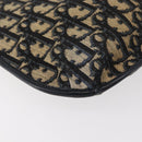 Christian Dior Trotter Canvas Shoulder Bag Navy Gold Auth bs34364-17