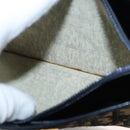 Christian Dior Trotter Canvas Shoulder Bag Navy Gold Auth bs34364-12