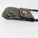 Christian Dior Trotter Canvas Shoulder Bag Navy Gold Auth bs34364-3
