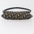Christian Dior Trotter Canvas Shoulder Bag Navy Gold Auth bs34364-5