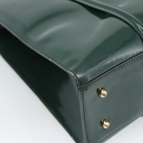 GUCCI Tote Bag Patent leather Green Gold 002 406 0425 Auth bs34366