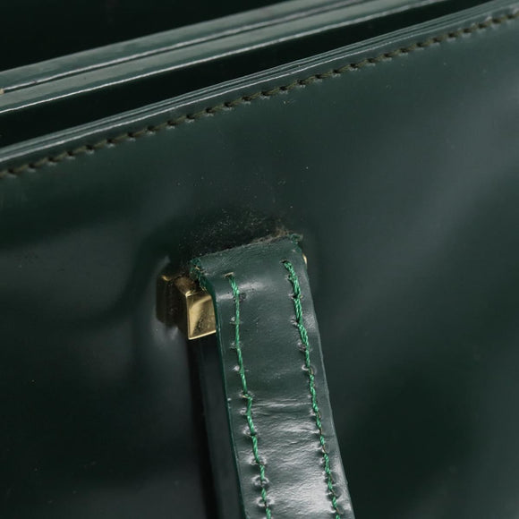 GUCCI Tote Bag Patent leather Green Gold 002 406 0425 Auth bs34366