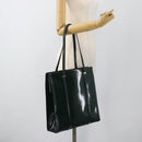 GUCCI Tote Bag Patent leather Green Gold 002 406 0425 Auth bs34366-31