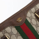 GUCCI GG Supreme Web Sherry Line Bag PVC Beige Gold Red 010 378 Auth bs34367-17