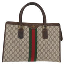 GUCCI GG Supreme Web Sherry Line Bag PVC Beige Gold Red 010 378 Auth bs34367-13