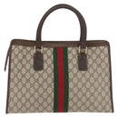 GUCCI GG Supreme Web Sherry Line Bag PVC Beige Gold Red 010 378 Auth bs34367-2