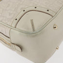 GUCCI Horsebit Hand Bag Leather White Gold 145770 Auth bs34368-15