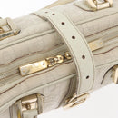 GUCCI Horsebit Hand Bag Leather White Gold 145770 Auth bs34368-10