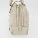 GUCCI Horsebit Hand Bag Leather White Gold 145770 Auth bs34368-3
