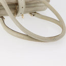 GUCCI Horsebit Hand Bag Leather White Gold 145770 Auth bs34368-7