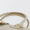 GUCCI Horsebit Hand Bag Leather White Gold 145770 Auth bs34368-8