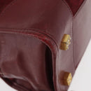 LOEWE Anagram Handtasche Wildleder Bordeaux Gold Auth bs34369-9
