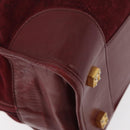 LOEWE Anagram Handtasche Wildleder Bordeaux Gold Auth bs34369-15