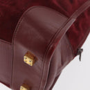 LOEWE Anagram Handtasche Wildleder Bordeaux Gold Auth bs34369-16