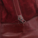 LOEWE Anagram Handtasche Wildleder Bordeaux Gold Auth bs34369-10