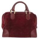 LOEWE Anagram Handtasche Wildleder Bordeaux Gold Auth bs34369-2
