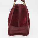 LOEWE Anagram Handtasche Wildleder Bordeaux Gold Auth bs34369-3