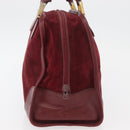 LOEWE Anagram Handtasche Wildleder Bordeaux Gold Auth bs34369-4