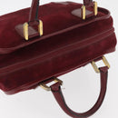 LOEWE Anagram Handtasche Wildleder Bordeaux Gold Auth bs34369-6