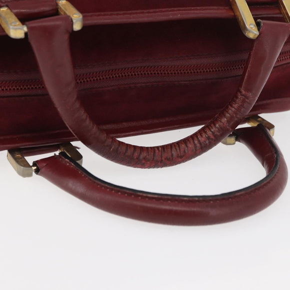LOEWE Anagram Handtasche Wildleder Bordeaux Gold Auth bs34369